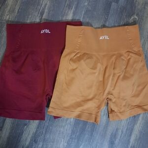 AYBL Women's Bike Shorts - Burgundy and Tan